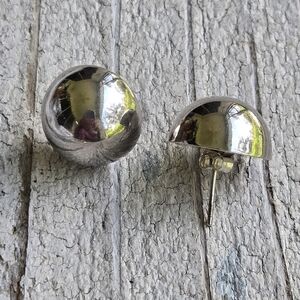 Sterling Silver Dome Earrings